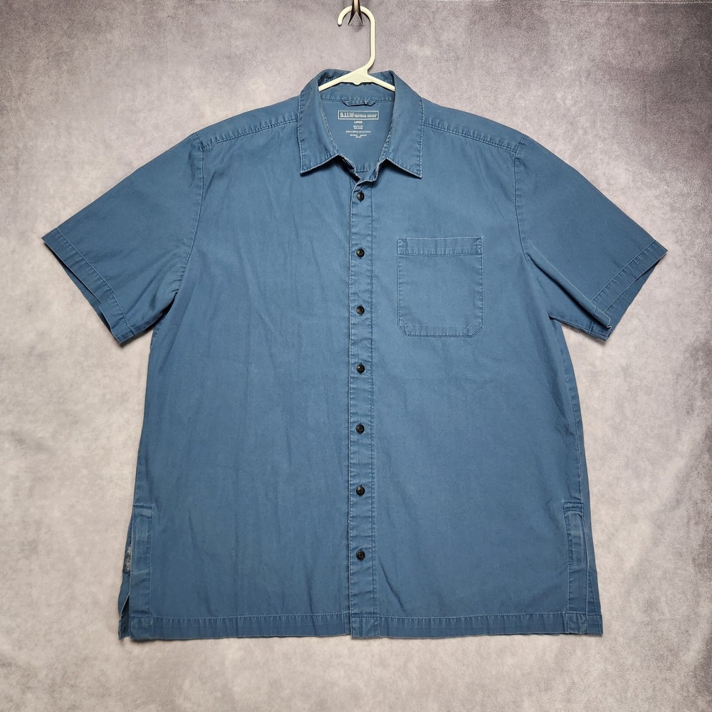 5.11 Tactical Series Mens Large Blue Short Sleeve RAPIDraw‎ Snap Front Shirt